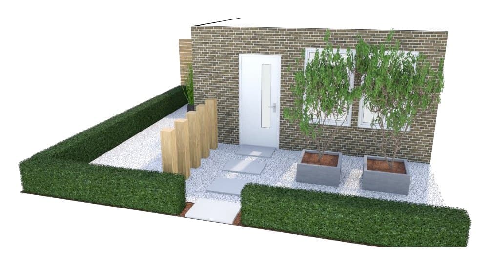 Voortuin met grind (32 m²): andere kant